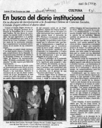 En busca del diario institucional  [artículo] Rodolfo Gambetti.