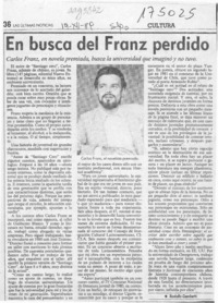 En busca del Franz perdido  [artículo] Rodolfo Gambetti.