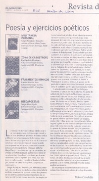 Poesía y ejercicios poéticos  [artículo] Pedro Gandolfo.