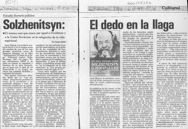 Solzhenitsyn, el dedo en la llaga  [artículo] Cristián Garay.