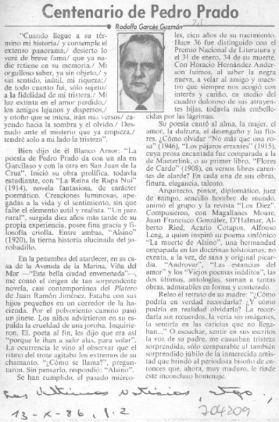 Centenario de Pedro Prado
