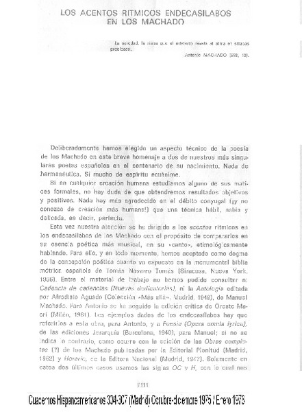 Los acentos rítmicos endecasílabos en los Machado