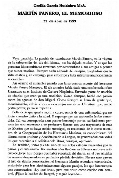 Martín Panero, el memorioso
