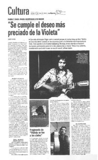 "Se cumple el deseo más preciado de la Violeta"