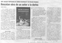 Rescatan obra de un autor a la deriva.