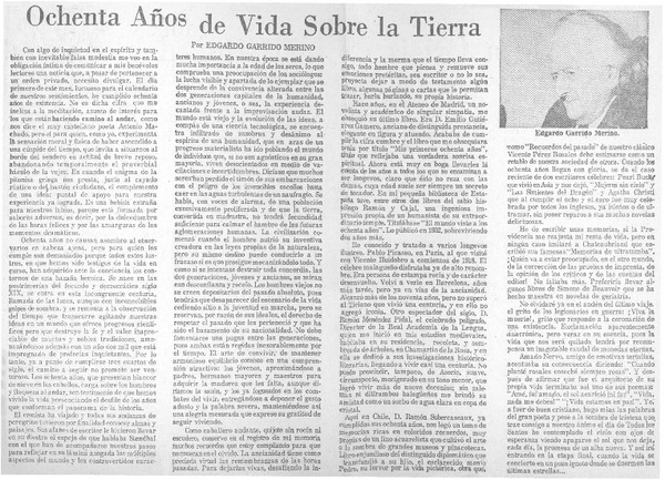 Ochenta años de vida sobre la tierra
