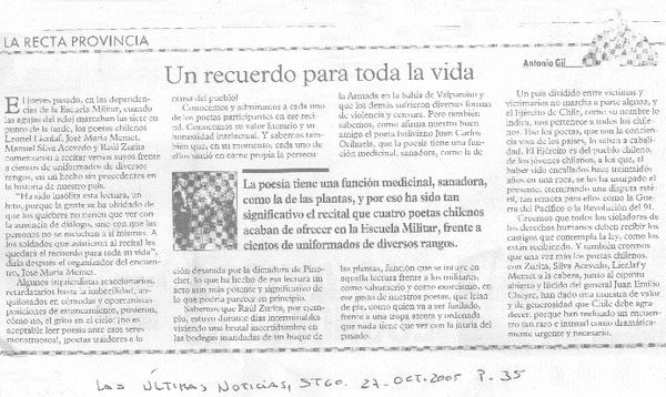 Un recuerdo para toda la vida