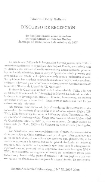 discurso de recepción