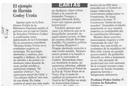 El ejemplo de Hernán Godoy Urzúa  [artículo] Pedro Godoy.