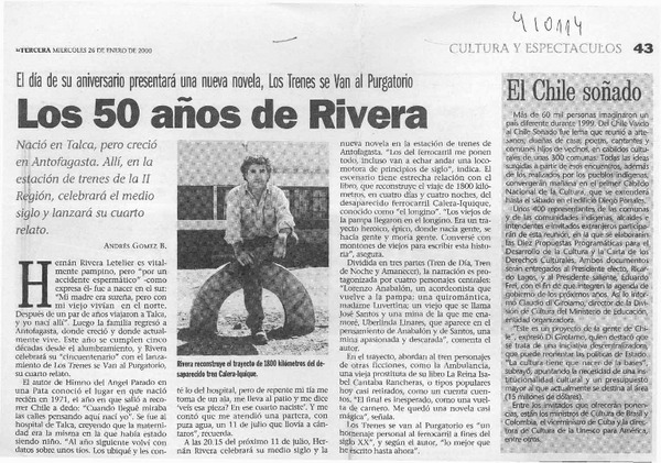 Los 50 años de Rivera  [artículo] Andrés Gómez B.