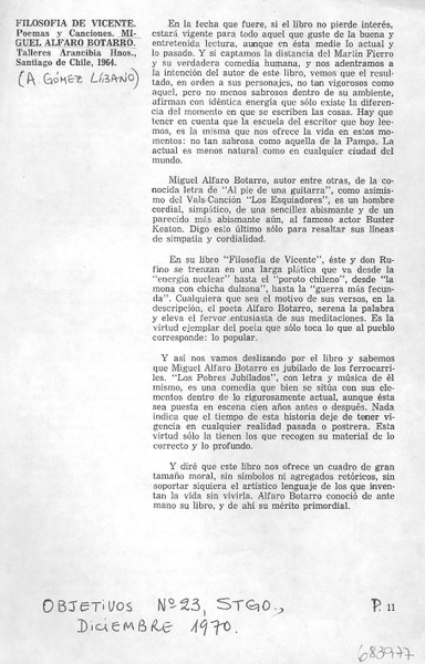 Filosofía de Vicente