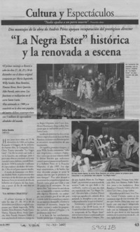 "La Negra Ester" histórica y la renovada a escena  [artículo] Andrea González