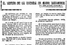 El sentido de la historia en Mario Bahamonde