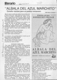 "Albalá del azul marchito"  [artículo] Héctor González V.