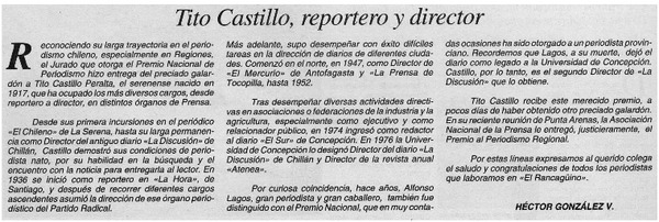 Tito Castillo, reportero y director