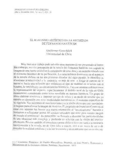 El realismo artístico de La hechizada de Fernando Santiván
