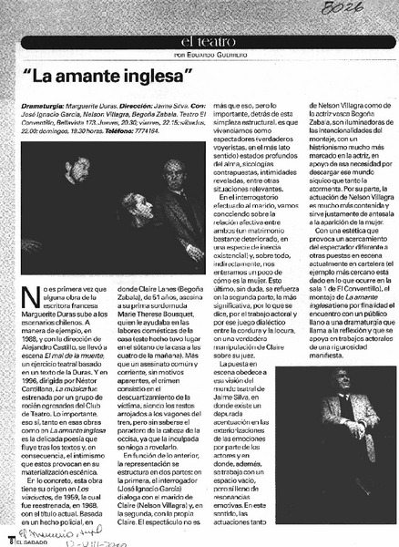 La amante inglesa"