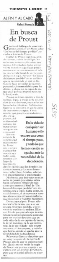 En busca de Proust