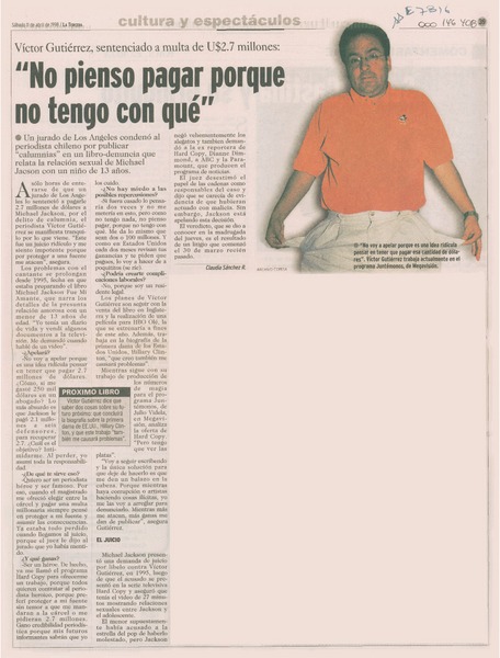 "No pienso pagar porque no tengo con qué"