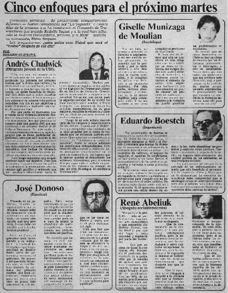 Cinco enfoques para próximo martes