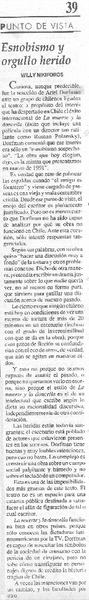 Esnobismo y orgullo herido