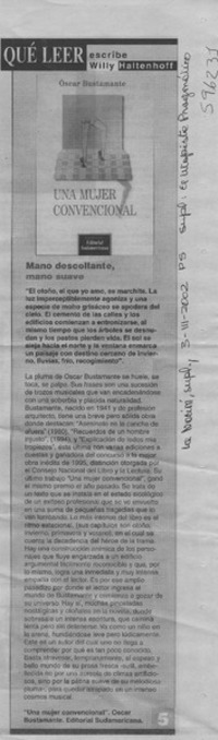 Mano descollante, mano suave  [artículo] Willy Haltenhoff