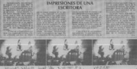 Impresiones de una escritora  [artículo] H. B.