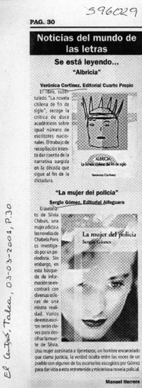 Noticias del mundo de las letras  [artículo] Manuel Herrera
