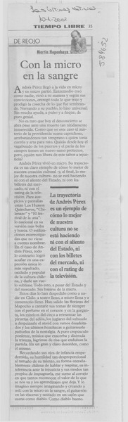Con la micro en la sangre