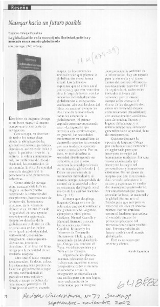 Navegar hacia un futuro posible  [artículo] Martín Hopenhayn