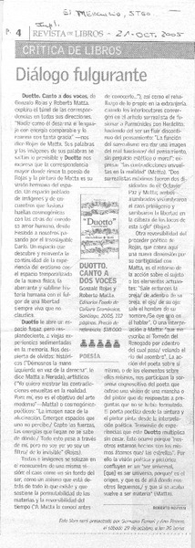 Diálogo fulgurante.