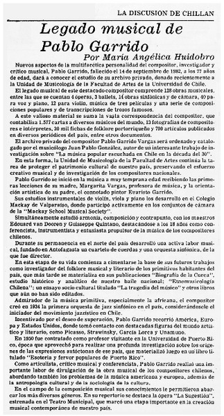 Legado musical de Pablo Garrido