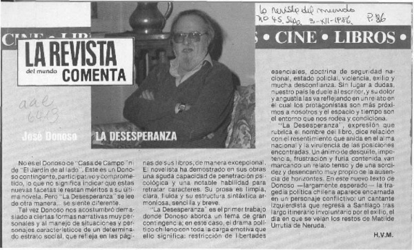 La desesperanza  [artículo] H. V. M.