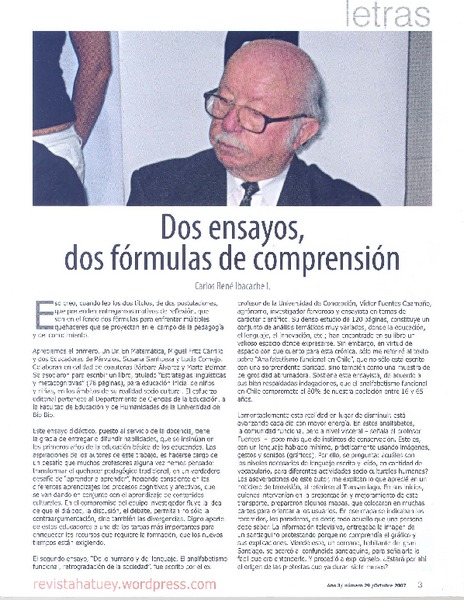 Dos ensayos, dos fórmulas de comprensión