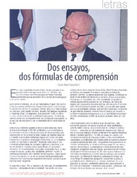 Dos ensayos, dos fórmulas de comprensión
