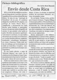 Envío desde Costa Rica  [artículo] Carlos René Ibacache.