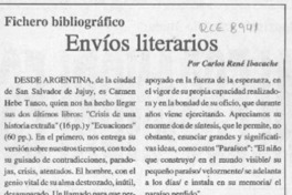 Envíos literarios  [artículo] Carlos René Ibacache.