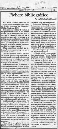 Fichero bibliográfico  [artículo] Carlos René Ibacache.