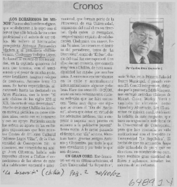 ¡Los echaremos de menos!  [artículo] Carlos René Ibacache I.