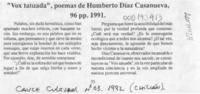 "Vox tatuada", poemas de Humberto Díaz Casanueva  [artículo] Carlos René Ibacache.