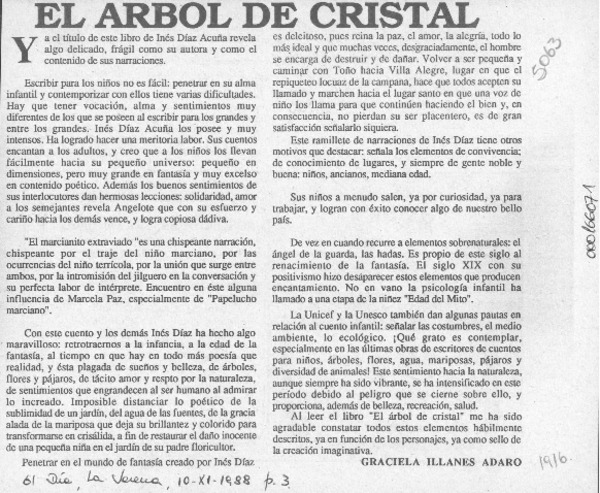 El árbol de cristal  [artículo] Graciela Illanes Adaro.
