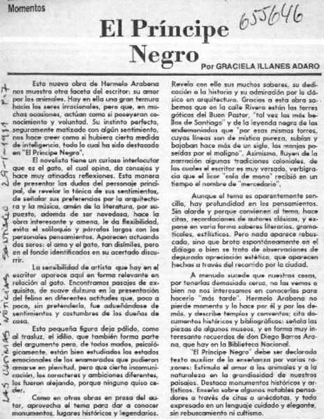 El príncipe negro  [artículo] Graciela Illanes Adaro.