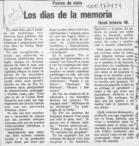 Los días de la memoria  [artículo] Ociel Infante M.