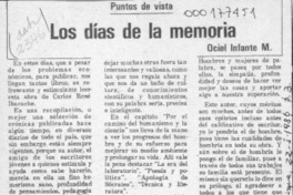 Los días de la memoria  [artículo] Ociel Infante M.