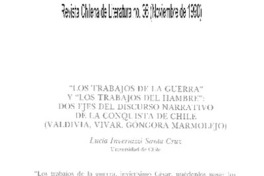 "Los trabajos de la guerra" y "los trabajos del hambre"