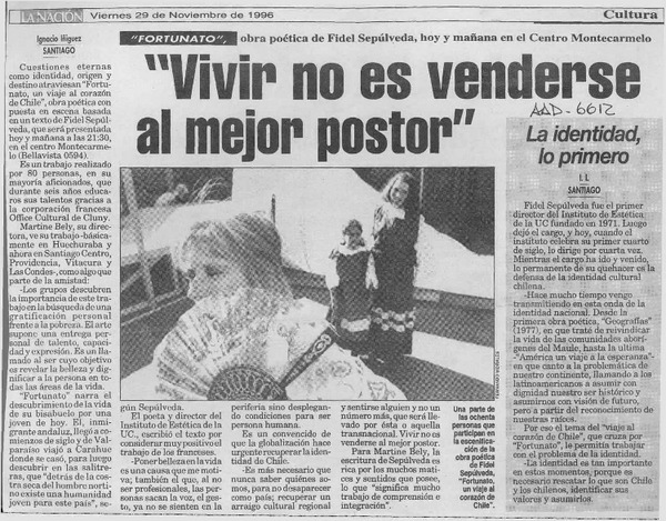 "Vivir no es venderse al mejor postor"  [artículo] Ignacio Iníguez.