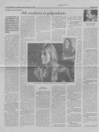 "Mi escritura es golpeadora"  [artículo] Jorge Abasolo Aravena