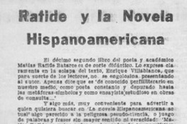 Rafide y la novela hispanoamericana