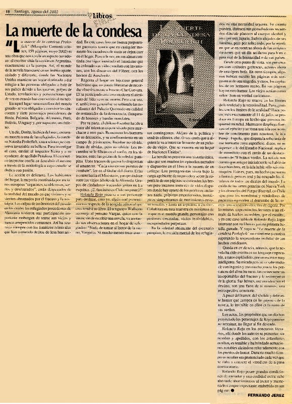 La Muerte de la condesa Prokofich  [artículo] Fernando Jerez.