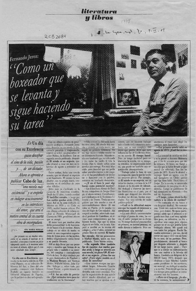 "Como un boxeador que se levanta y sigue haciendo su tarea"  [artículo] Ana María Foxley.